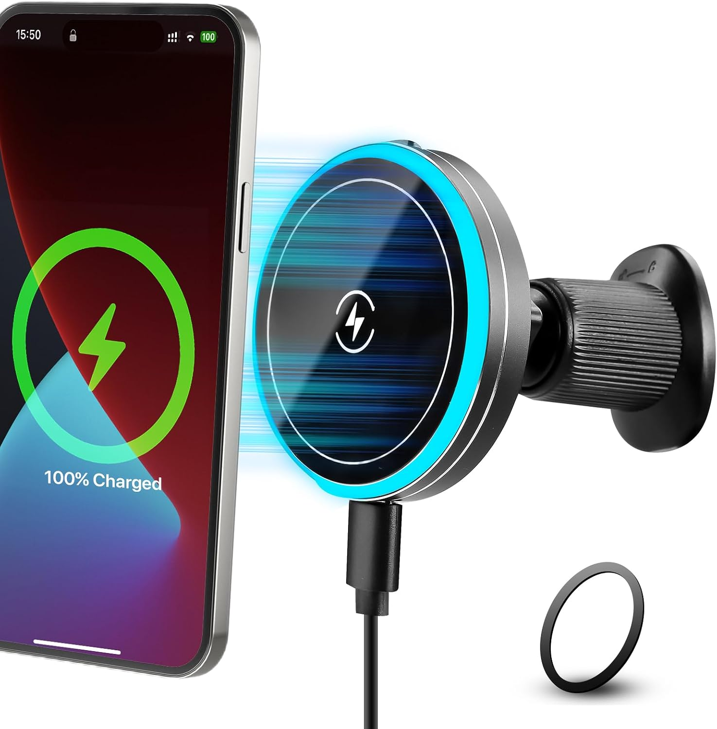 Premium MagSafe Wireless Car Charger Mount for iPhone 12–17 Series | Fast Magnetic Charging | 360° Adjustable Air Vent Holder