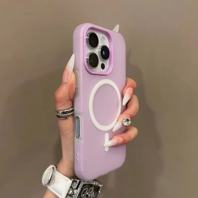 Luxury Candy Color 2 in 1 for Magsafe Case for Iphone 16 15 14 13 12 17 Pro Max plus Magnetic Wireless Charge Clear Matte Cover